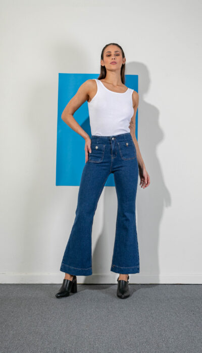 Pantalón Jean Flare Gwen Azul