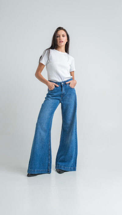 Pantalón Jean Palazzo Analis Azul