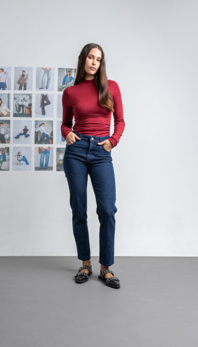 Pantalón Jean Recto Aretha Azul Raw