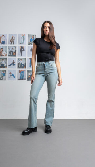 Pantalón Jean Flare Florence Celeste
