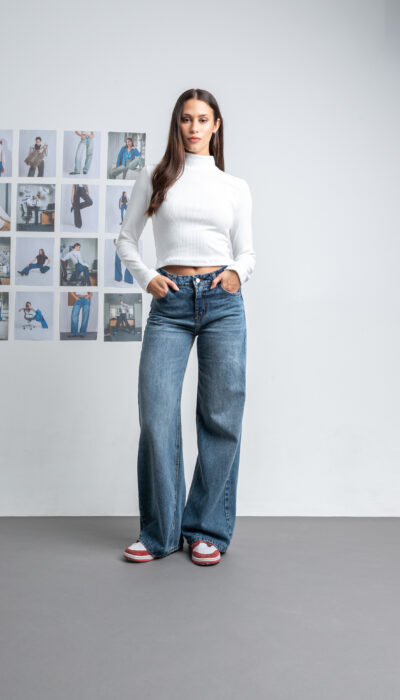 Pantalón Jean Wide Leg Rosalia 3 Azul