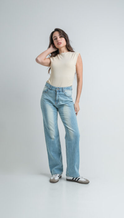 Pantalón Jean Recto Blair Celeste