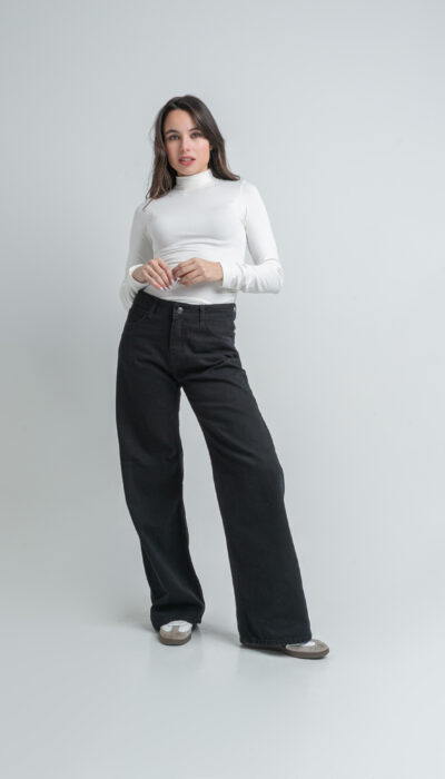 Pantalón Jean Wide Leg Fito Negro
