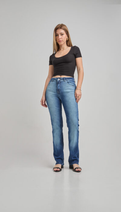 Pantalón Jean Recto Elena Azul Localizado