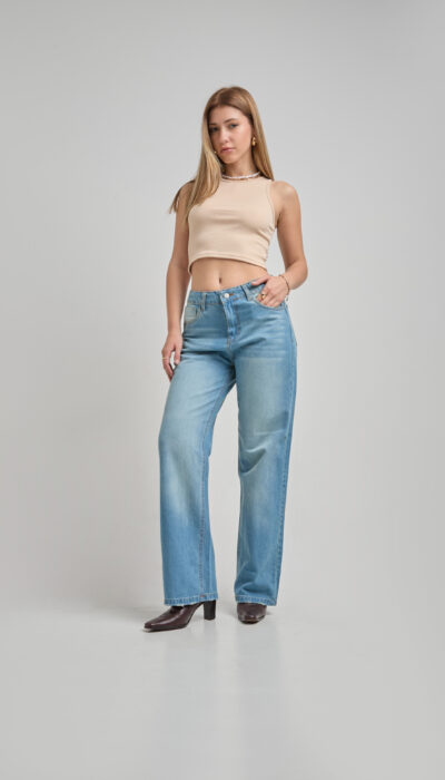 Pantalón Jean Recto Natalia Celeste