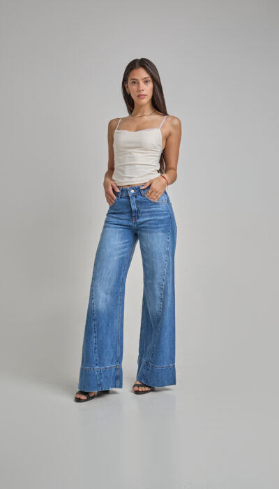 Pantalón Jean Wide Leg Harry Azul