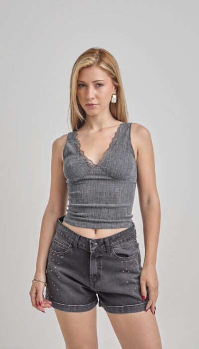 Musculosa Alba Gris Oscuro