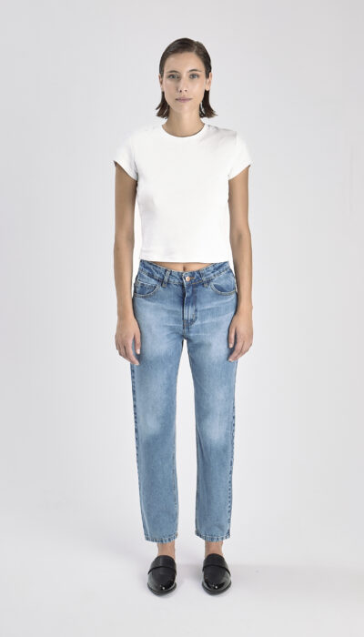 Pantalón Jean Momfit Cerati 3 Azul