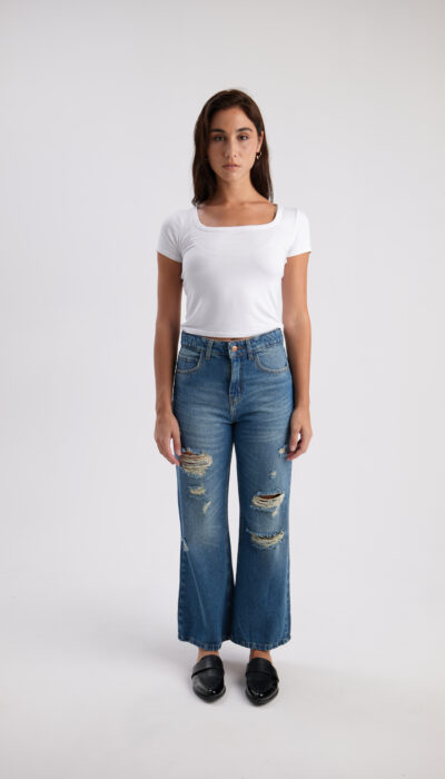 Pantalón Jean Wide Leg Angela Azul