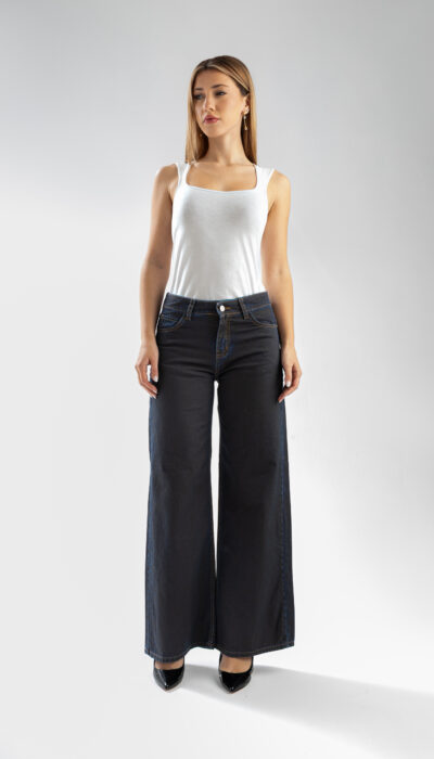 Pantalón Jean Wide Leg Debbie Negro