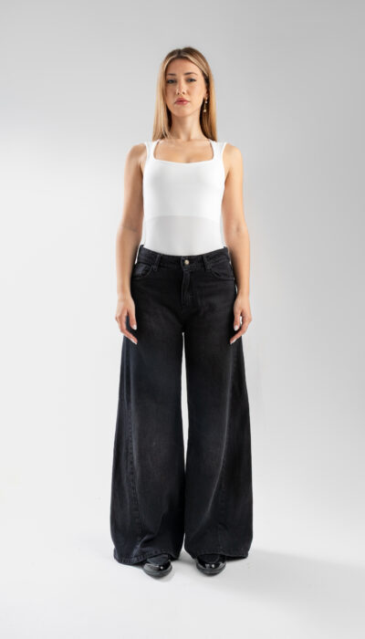 Pantalón Jean Wide Leg Julieta Negro