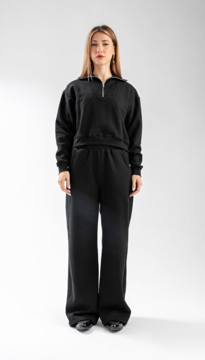 Pantalón Joggins y Buzo Frisado Conjunto Oriana Negro