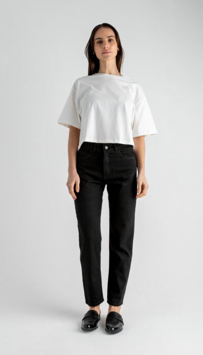 Pantalón Jean Momfit Elvira Negro