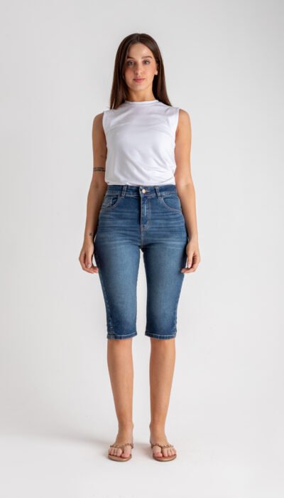 Bermuda Jean Capri Palma 2 Azul