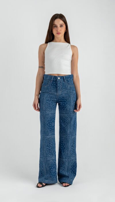 Pantalón Jean Wide Leg Andalus Azul